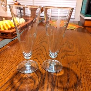 Pair of etched glasses